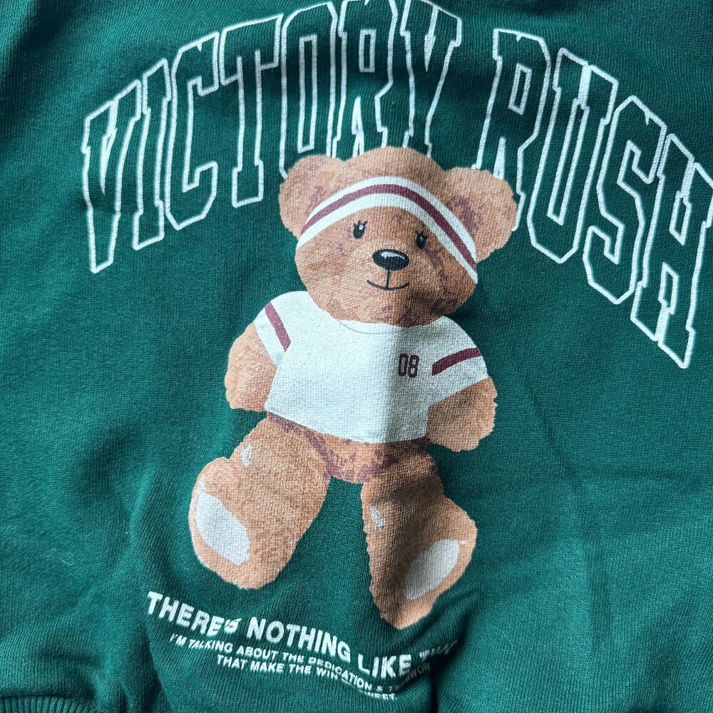 Zara "Victory Rush" Teddy Bear Graphic Sweatshirt, Size 2 years - Picture 4 of 5